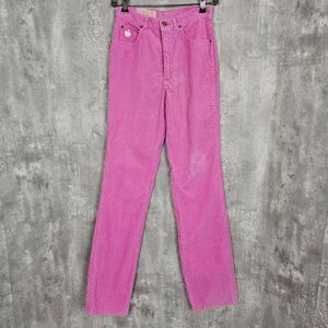 Vintage 70s Gloria‎ Vanderbilt 25x34 Hot Pink Corduroy High Waisted Straight Leg